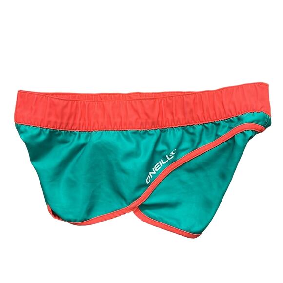 O’NEILL Women’s Green/Orange Lightweight Elastic Waist Running Shorts Size M - Picture 2 of 5